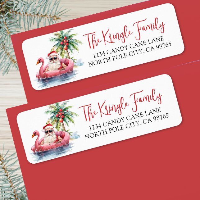Etiqueta Endereço de devolução de Natal tropical (Tropical Christmas Return Address label )