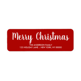 Etiqueta Endereço de devolução de Natal vermelho legante