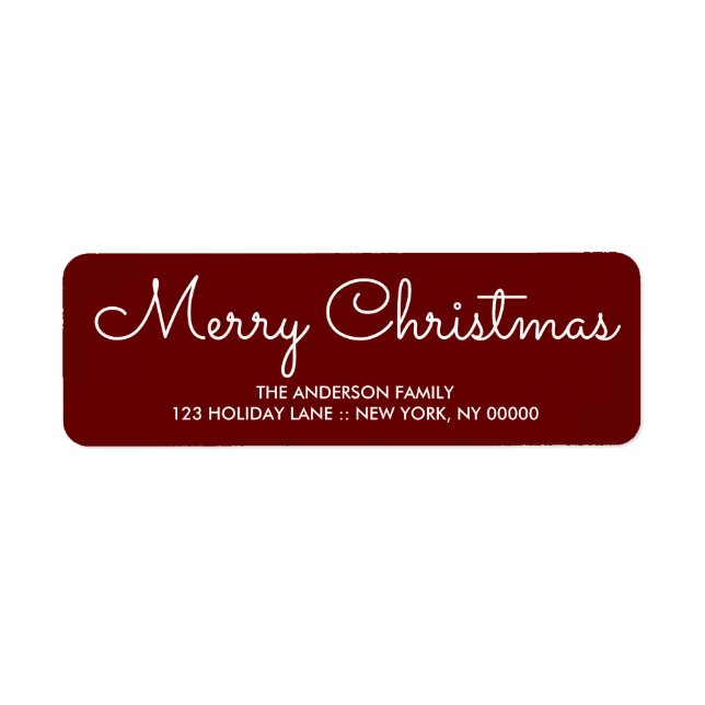Etiqueta Endereço de devolução de Natal vermelho legante (Frente)
