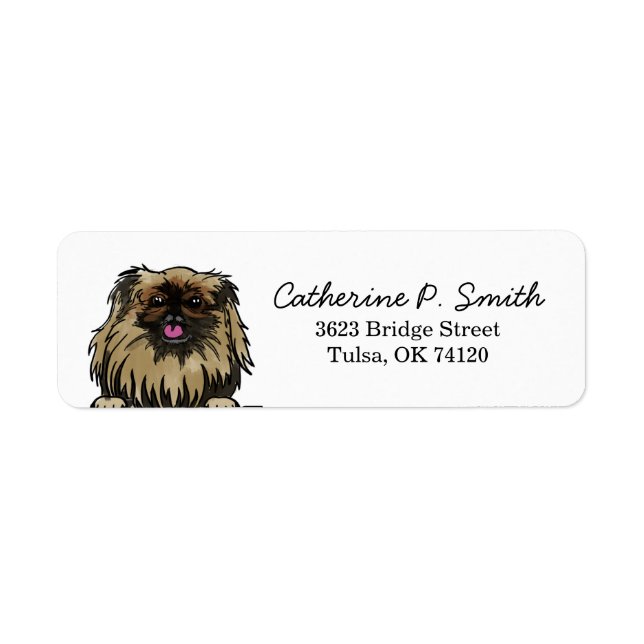 Etiqueta Endereço de devolução de Pekingese (Frente)