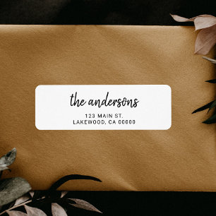Etiqueta Endereço de devolução de pincel para escrita manua