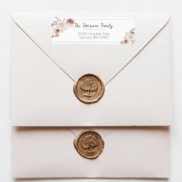 Etiqueta Endereço de devolução de Rosa bohemian