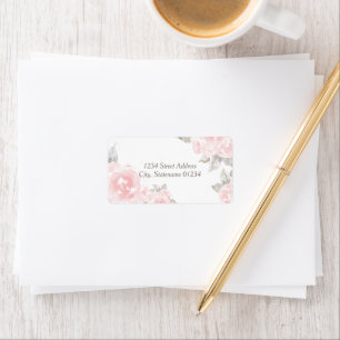 Etiqueta Endereço de Devolução de Rosa de Watercolor Ros