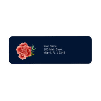 Etiqueta endereço de devolução de rosa Wedding