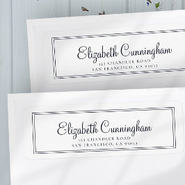 Etiqueta Endereço de Devolução de Script Cursivo Simples