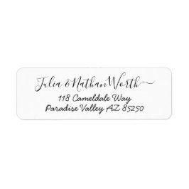 Etiqueta Endereço de Devolução de Script de Caligrafia Livr