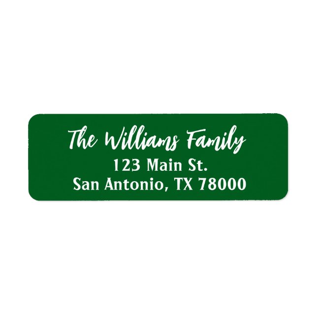 Etiqueta Endereço de Devolução de Script de Natal Verde Clá (Frente)