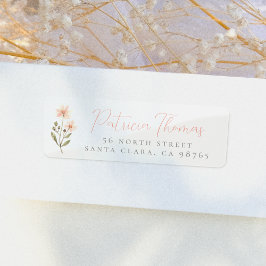 Etiqueta Endereço de Devolução de Script do Delicate Boho W