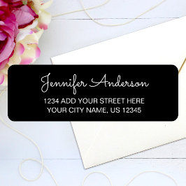 Etiqueta Endereço de Devolução de Script Manuscrito Simples