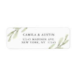 Etiqueta Endereço de Devolução de Turno Verde da Aquarela