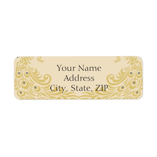 Etiqueta Endereço de devolução do Aniversário de Elegância  (Frente)