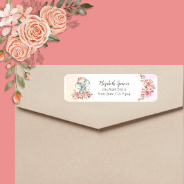 Etiqueta Endereço de Devolução do Baby Elephant