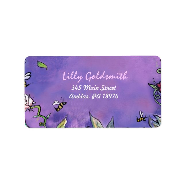Etiqueta Endereço De Devolução Do Bat Mitzvah Da BIRD & BEE (Frente)
