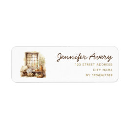 Etiqueta Endereço de devolução do bege de páscoa