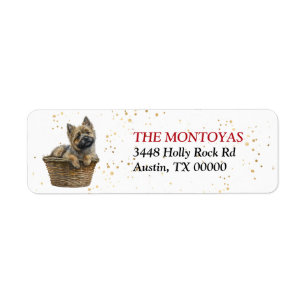 Etiqueta Endereço de devolução do Cairn Terrier Dog Wicker 