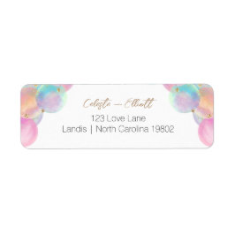 Etiqueta Endereço de devolução do Chá de fraldas das Bolhas