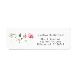 Etiqueta Endereço de devolução do Chá de fraldas das flores