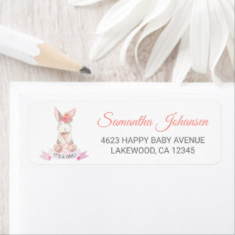 Etiqueta Endereço de devolução do Chá de fraldas Floral do