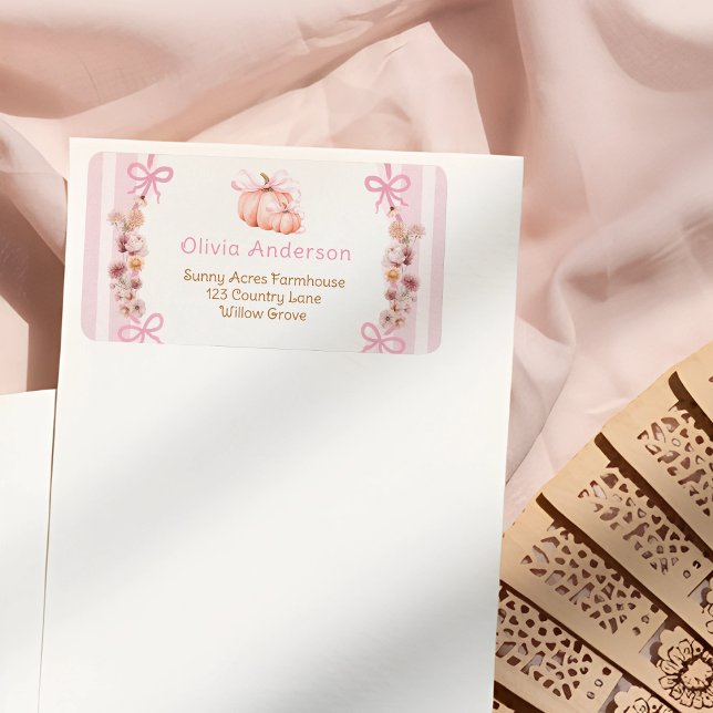 Etiqueta Endereço de devolução do Chá de fraldas Floral Ros (Criador carregado)