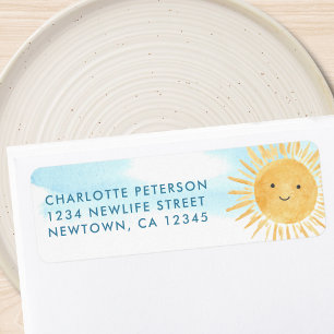 Etiqueta Endereço de devolução do Chá de fraldas Sun