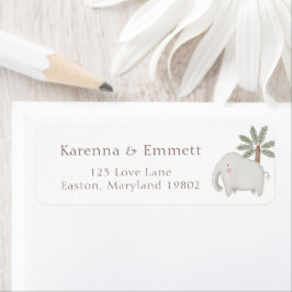 Etiqueta Endereço de devolução do Chá de fraldas Watercolor