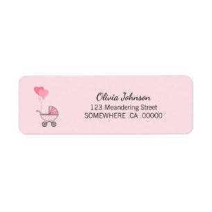 Etiqueta Endereço de devolução do cilindro rosa