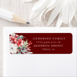 Etiqueta Endereço de devolução do Classical Holiday Berries