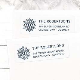 Etiqueta Endereço de devolução do Floco de Neve Azul da Mid