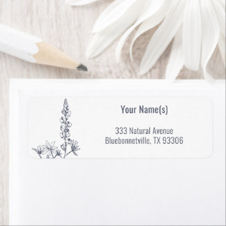 Etiqueta Endereço de devolução do Floral Bluebonnet