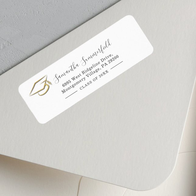 Etiqueta Endereço de devolução do Formando Graduação 2025 (Graduation 2025 Graduate Return Address Label)