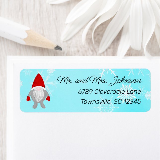 Etiqueta Endereço de devolução do Gnomo Natal (Insitu)
