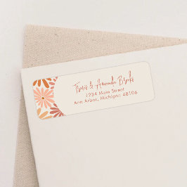 Etiqueta Endereço de devolução do Groovovy Floral Cor-de-la