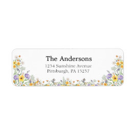 Etiqueta Endereço de devolução do Jardim de Primavera Wildf