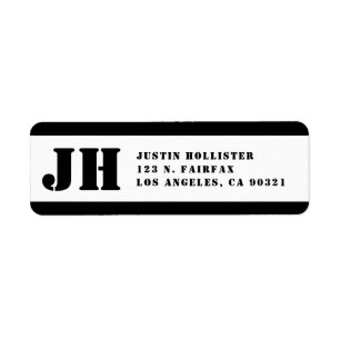 Etiqueta Endereço de devolução do lápis preto e branco