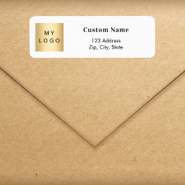 Etiqueta Endereço de devolução do logotipo comercial de cor