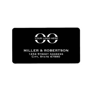 Etiqueta Endereço de devolução do logotipo preto corporativ
