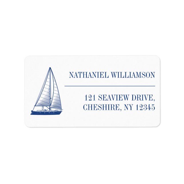 Etiqueta Endereço de devolução do Marinho da embarcação de  (Frente)