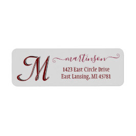 Etiqueta Endereço de devolução do monograma personalizado v