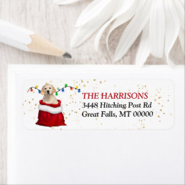 Etiqueta Endereço de devolução do ouro Retriever Puppy Gift