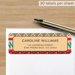Etiqueta Endereço de devolução do padrão Abstrato Boho Vint