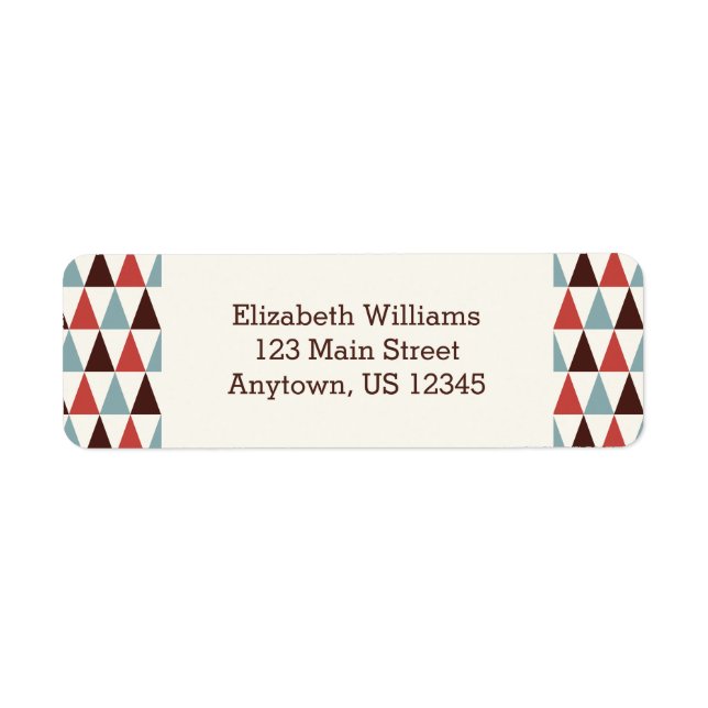 Etiqueta Endereço de devolução do padrão de triângulo azul  (Frente)