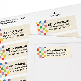 Etiqueta Endereço de devolução do quadro de controle colori