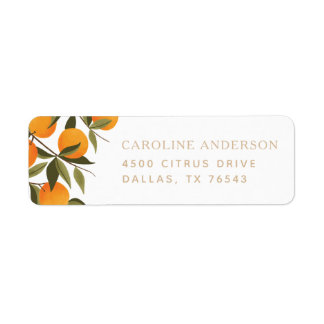 Etiqueta Endereço de devolução do ramo Citrus Orange Branch