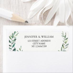 Etiqueta Endereço de devolução do ramo de oliveira Botanaco