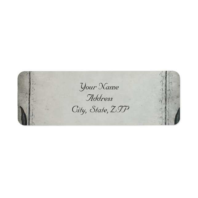 Etiqueta Endereço de devolução do Rosa preto gótico (Frente)