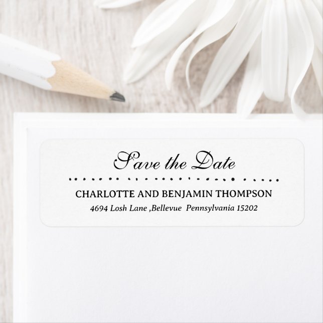 Etiqueta Endereço de Devolução do Save The Date de Casament (Insitu)