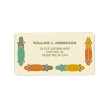 Endereço de devolução do skateboards de bordo retr