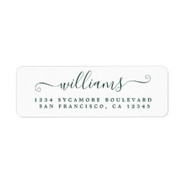 Etiqueta Endereço de devolução do Sobrenome de script verde