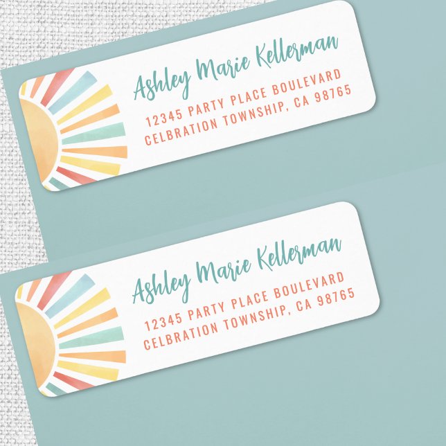 Etiqueta Endereço de Devolução do Sol Bonito (Cute Sun Return Address label)