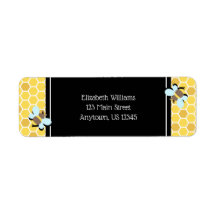 Endereço de devolução do tema Bee Honeycomb